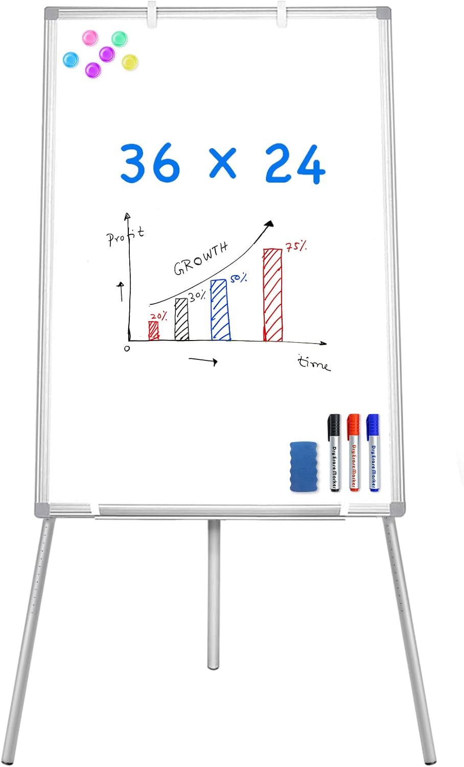 Whiteboard Easel Tripod - Magnetic Portable Dry Erase Easel 36x24