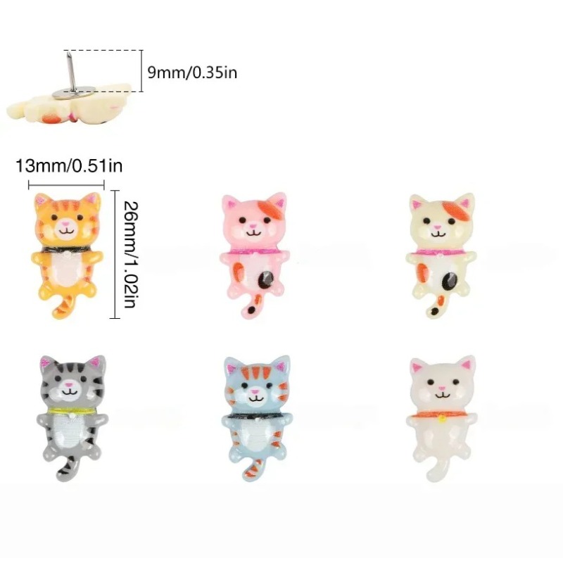 20Pcs Cute Resin Cat Push Pins - огляд і ціна Office Furniture Online