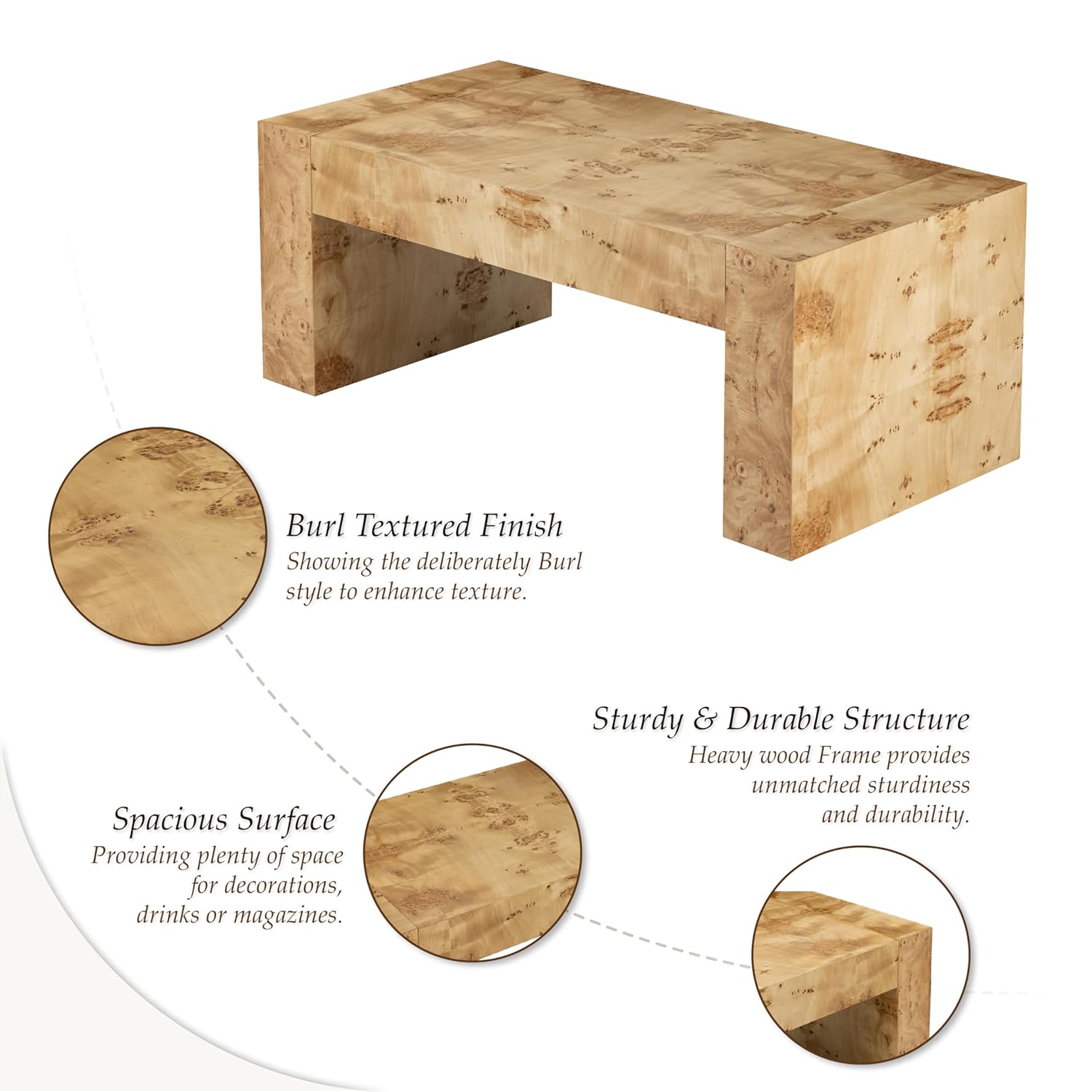Burl Finish Modern Coffee Tabl - огляд і ціна Office Furniture Center