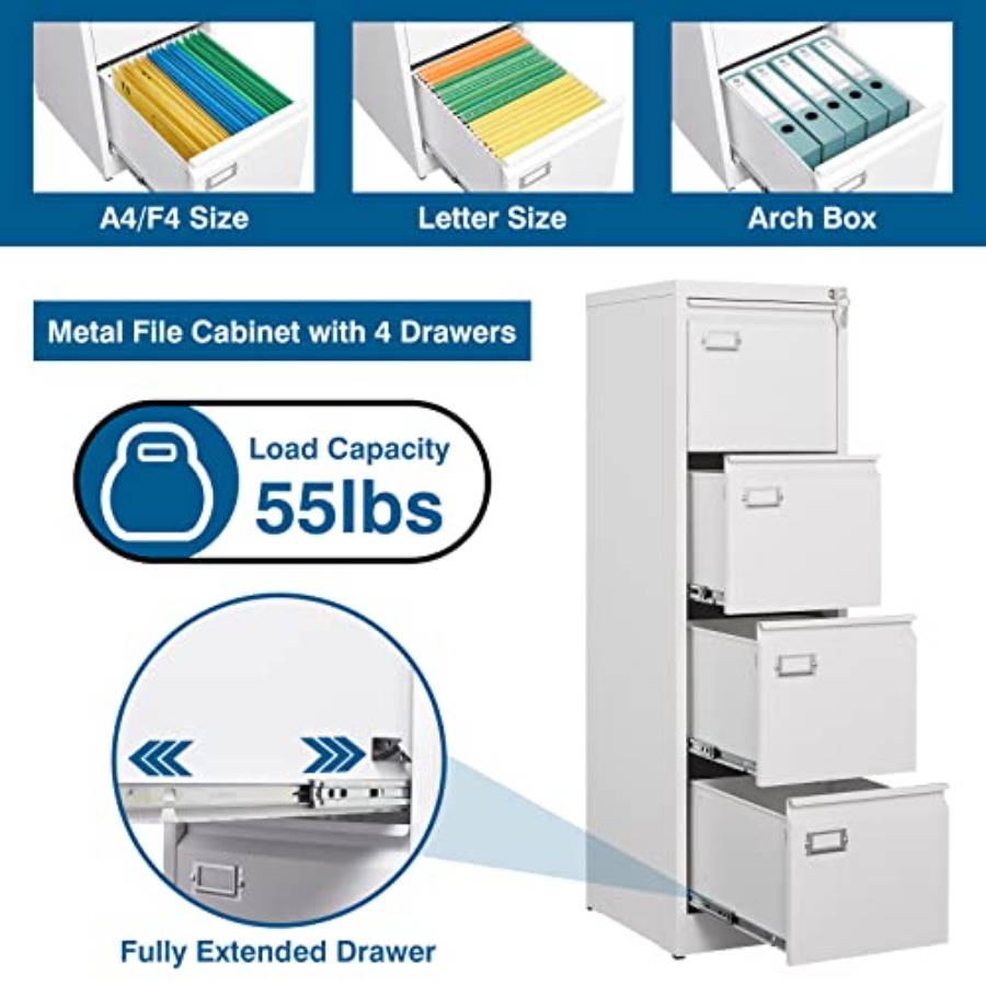 4-Drawer Vertical File Cabinet - огляд і ціна Office Furniture Solutions