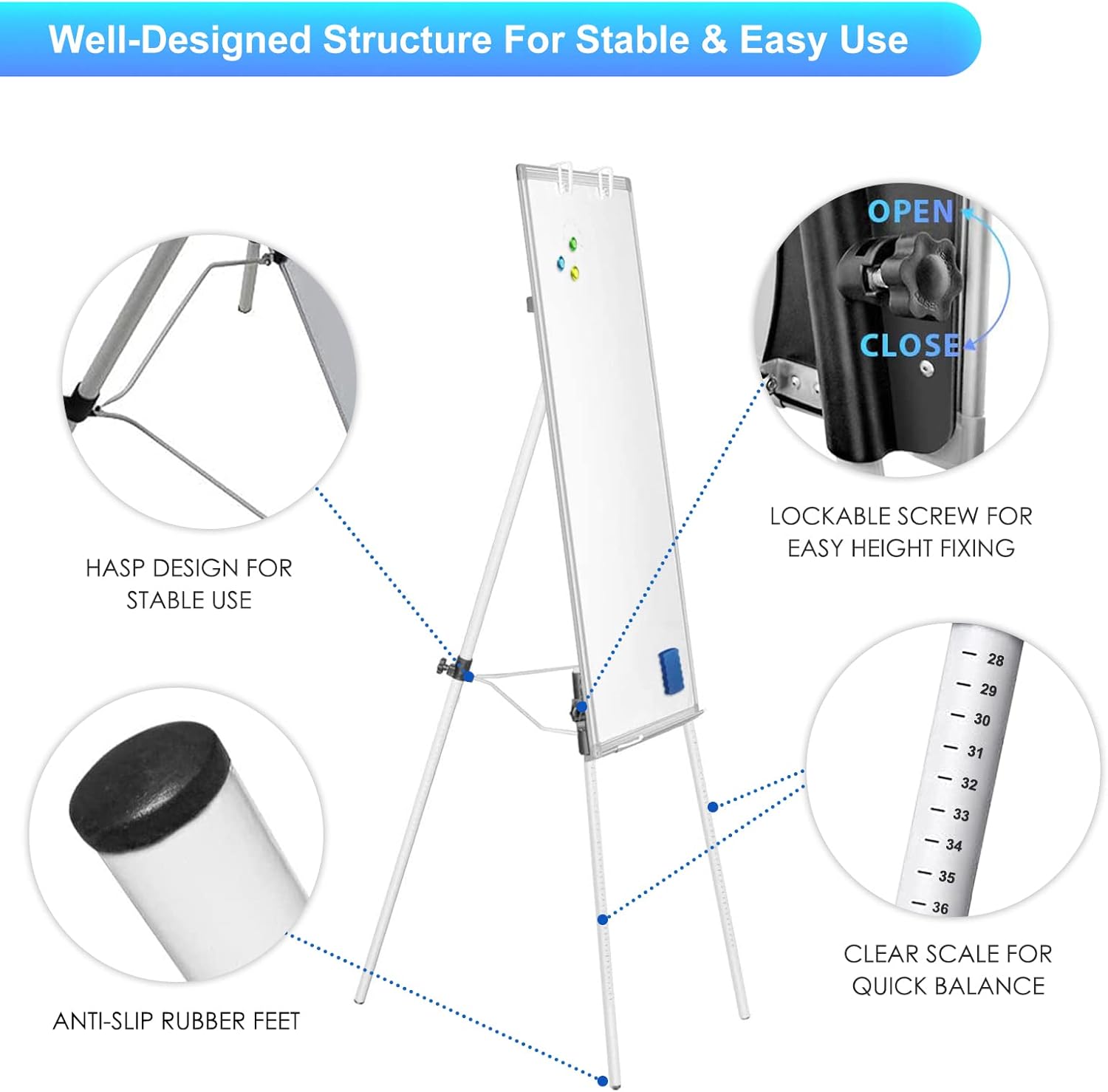 Magnetic Portable Dry Erase Ea - огляд і ціна Whiteboard Easel Tripod