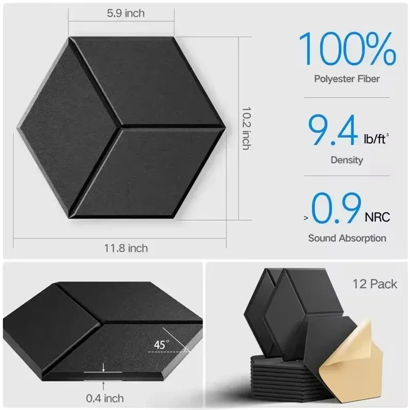 12 Pcs Self-Adhesive Hexagon S - огляд і ціна Office Furniture Solutions
