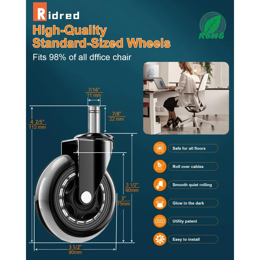 Office Chair Caster Wheels Set - огляд і ціна Office Furniture Solutions
