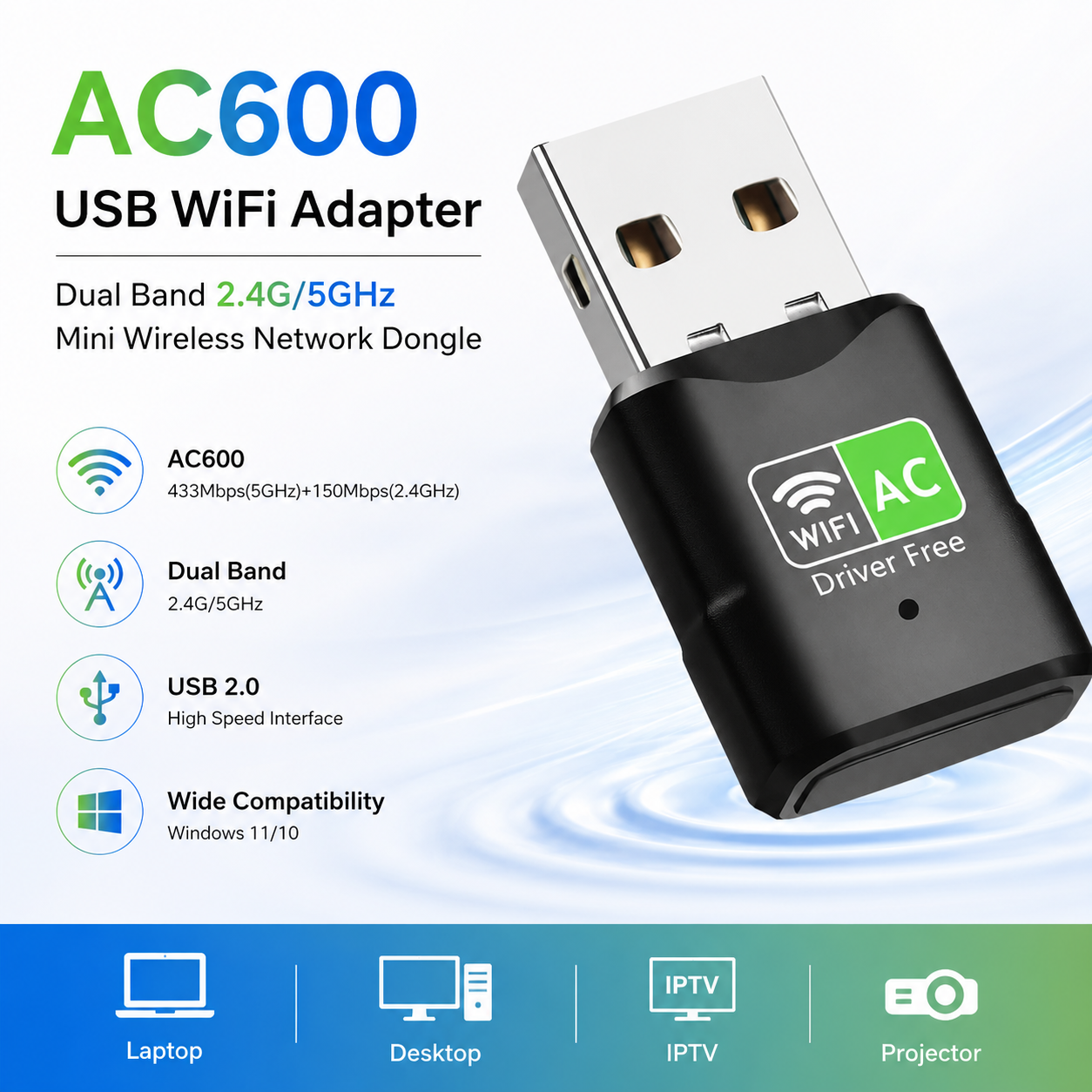 AC600 USB WiFi Adapter, Dual B - огляд і ціна Adjustable Laptop Table